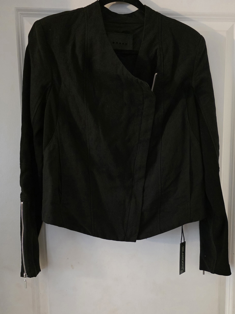Blank NYC Black Asymmetric Zip Leather Jacket